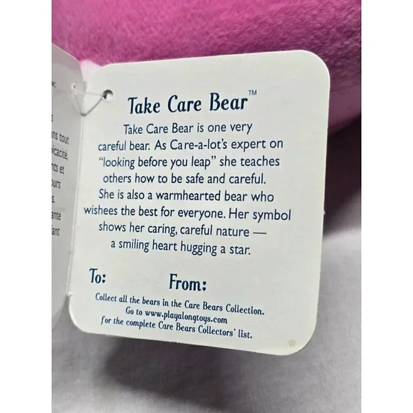 Care Bears 2003 Take Care Bear Pink Stuffed Animal Plush 10"- With Tags - Picture 10 of 13